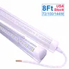 V W kształcie zintegrowane rury LED Light 4ft 5ft 6ft 8ft żarówki Lights T8 72 W 120W Podwójne boki żarówki Shop Chłodnicy Drzwi Oświetlenie Klej zewnętrzne dla ściany Sufit Oemled