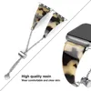 Hartsarmbandrem för Apple Watch Series 7 SE 6 5 4 Kvinnor Tortoise Shell armband iwatch Band 41mm 45mm 44mm 42mm 40mm 38mm Watchband med pendellkedjetillbehör