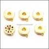 Charms Jewelry Findings Components Sier Gold Alloy 18Mm Ginger Snap Button Base Pendants For Snaps Bracelet Earrings Necklace Diy Accessor