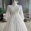 Gorgoeus Caftan Mariage Wedding Dress 2022 With Caped Elegant Dubai Arabic Muslim Church Wedding Gowns Lace Appliques Bride Chic Real Picture vestidos de novia