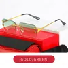 Frameless Designer Mens Solglasögon Fashion Eyewear Outdoor Car Sun Glasses UV400 Goggle for Woman 5 Metal Frame Eyewear Lunettes