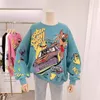 Kadın Hoodies Sweatshirts Karikatür Kadınlar 2022 Sonbahar Üstleri İnce Tip Jumper Hoodie Sonbahar Kış Moda Moda Tembellik Stil Kız Sweatshir