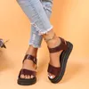 Sandals 2022 Open Toe Flatform Wedges Shoes Woman Summer Beach Sexy Women Plus Size PU Leather Sandalias