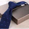 6 cm Slim Knit Tie för män Fritidsföretag Skinn Navy Navy Bule Färgglada randiga blommig modevävband Tillbehör