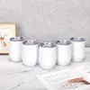 DIY garrafa de água sublimação de vinho tumbler 12oz sublimação em branco tumblers copos de ovo de aço inoxidável sem tampa com tampa