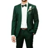 Stilig trädgård country green bröllop tuxedos smal fit formell brudgum slitage män prom party kostymer 2 bit sommar man brudgummen prom blazer jacka byxa 2022