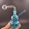 Partihandel kalebass form färgglada mini 14mm kvinnlig rökning liten glas percolater dab rigg bong med tobakskål