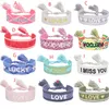 Tissé Amitié Wrap Bracelets Grands Enfants Bijoux Lettres De Mode Bracelet Broderie Bracelet pour Unisexe Réglable Noël Anniversaire Fête Faveurs