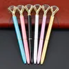 21Color Big Diamond Crystal Pen Gem Ballpoint Pens Ring Wedding Metal BallPen Kawaii Magical Pen Fashion School Office Supplies