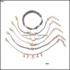 Link Cadeia geom￩trica Boho liga simplicidade estrela lua de pulseira pingente decora￧￣o de esferas de j￳ias de moda bdesybag dhobj