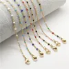 Correntes Colar de esmalte de aço inoxidável para mulheres de colar de ouro de ouro Longo Presentes de jóias de colar