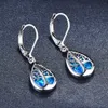 French Drop Shaped Imitation Aobao Ear Hook Silver Color Tree of Life Earrings Fashion Jewelry Gift for Women 220721