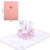 Belle carte de voeux 3D Pop Up papillons romantiques carte postale animale découpée au Laser cartes de merveille de dessin animé pour femmes femme fille fille Mo6008099