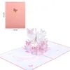 Belle carte de voeux 3D Pop Up papillons romantiques carte postale animale découpée au Laser cartes de merveille de dessin animé pour femmes femme fille fille Mo6008099