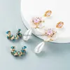 Fashion Personality Jewelry Earrings Stud Woman Dangle Chandelier Homes2007 S925 Sier Needle Inlaid Crystal Resin Flower Ear Ring Fem jllFAe