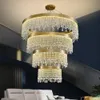 Lampadario di cristallo di lusso Lampade a sospensione Lampade a LED Base in metallo dorato per arredamento Ingresso Soggiorno Sala da pranzo Isola della cucina