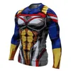 Camisetas Masculinas Anime Manga Comprida Fitness Roupas de Academia Camisas de Compressão Camisas Esportivas 3D Ciclismo Stretch Roupas Esportivas Masculinas Camisetas Impressas SMen