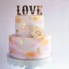 Outros suprimentos de festa do evento 10pcs/lote de ouro escrita amor amor acrílico bolo de capota do dia dos namorados para a decoração outros
