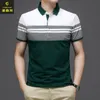 Hommes été rayé Polo chemise à manches courtes Slim Fit Polos mode haut hommes chemises bureau chemises décontractées rayé 220623