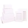 6 Pcs Kraft Papier Cookie Boîte De Bonbons PVC Fenêtre pour Mariage De Noël Coffrets Cadeaux Emballage Décoration Fête D'anniversaire Fournitures 220812