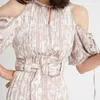 Kuzuwata Japanese Style Two Wear Women Vestidos Spring Robes Off Shoulder Drawstring Slim Waist Print Pleated Dress D220615