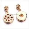 Charms Jewelry Findings Components Sier Gold Metal 18Mm Ginger Snap Button Base Pendant For Diy Snaps Buttons Neckl Dhzj6