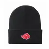 Gorro feminino outono inverno chapéu quente anime akatsuki cosplay nuvem vermelha bonés bordados para homens gorro unissex GC1334