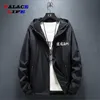 Homens moda hip hop windbreaker jaquetas japonês casual com capuz streetwear mulheres soltas harajuku diabo casaco masculino 220727