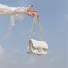 Evening Bags Tweed Small Fragrance Handbag 2022 Spring Chain One Shoulder Messenger Strap Banquet Dress Square Bag FemaleEvening