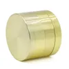 GOLD 4 Layers 40mm 50mm Diameter Zinc Alloy Herb Grinder Tobacco Grinders Smoking Accessories Material Herb For Hookahs Oil Dab Rigs GR191