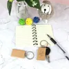 Porte-clés 25pcs Blanc Rond Rectangle Chaîne En Bois Porte-clés Pour Anneaux De Voiture Suspendus DIY Pendentifs Bois Coeur Porte-clés Bijoux MakingKeychains