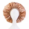 Grande taille Satin soie dormir femmes chapeau nuit sommeil casquette soins des cheveux Salon maquillage couvre-chef africain couverture Bonnet chapeau large bande casquettes