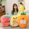 Cushion/Decorative Pillow Lovely Fruit Snack Plush Bag A Of Mini Balls Doll Pudding Toys Girl Gift Carrotn Banana Avocado Nap PillowCushion/