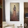 Abstract Painting Couple Full Aquare Lover Canvas Poster Art Prints Modern For Living Room Home Decorative Picture Cuadros Frame