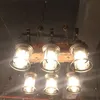 Kolye lambalar retro loft eski tekne masif ahşap led ışıklar oturma odası için vintage asma lamba yemek yatak odası kafe