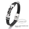 Bracelets de charme Mode Glamour Bijoux Rétro En Acier Inoxydable Musique Symbole Bracelet En Cuir Manchette Hommes Et Femmes Pulsera HombreCharm