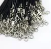 100 PCs/lote de 1,5 mm de couro preto de cera Calha de colar corda de corda de corda para jóias de moda DIY 45cm-60cm por atacado