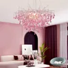 Modern Lamp Crystal Chandeliers Lighting Room Decoration Färgglad barns rumslampa stor ljuskrona nordiska lyxflickarum Dekor