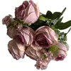 Eén faux bloem herfst ronde rosa 13 stengels per stel simulatie melaleuca rose voor bruiloft woning decoratieve kunstbloemen