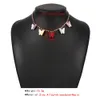 Vintage Pearl Beaded Färgglada Butterfly Tennis Chain Halsband Choker För Kvinnor Mode Y2K Estetiska Smycken Tillbehör Mom Gifts Födelsedag för Damer