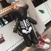 Torby szkolne 3D skórzane szkielet gotycki niedźwiedź plecak punkowy projektant plecaków 2022