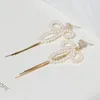 Dangle & Chandelier Creative Fashion Autumn 14K Gold Injection Fresh Water Pearl Earrings Women's Sweet Tassel Bowknot Drop WholesaleDan