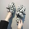 Fashionable and Cute Women Fluffy Slipper Outer Wear Autumn and Winter Ladies Slippers Indoor Home Household Leopard Print G220816