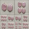 Arts And Crafts 32Mmx22Mm Natural Rose Quartz Stone Charms Section Shield Shape Golden Connector Pendants For Jewelry Makin Sports2010 Dhsfc