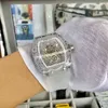Zegarki projektant na rękę luksusowe mechaniki męskie Watch Richa Milles Leisure Automatyczne mechaniczne wydrążone przezroczyste, przezroczyste kryształowe pe PE