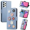 3D Flower Leather Wallet Cases For Samsung Note 20 Ultra S21 FE Plus A82 5G A22 4G M02 A32 M21S M12 A72 A52 A42 A12 Credit ID Card Slot Holder Flip Cover Fashion Book Pouch