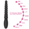 Ikoky silikon anal dildo unisexy leksaker för kvinnor män plugg rumpa 10 hastighet dubbla motorvibratorer verktyg par