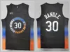 남자 농구 Julius Randle Jersey 30 RJ Barrett 9 팀 컬러 네이비 블루 흰색 스포츠 팬을위한 스티치 통기 가능한 순수 면화