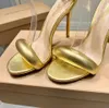 Gianvito Rossi de alta qualidade Rossi 10,5cm Saixas de salto de sandálias Sapatos de vestido Sapatos para mulheres Sandálias de designer de luxo de verão Belso calcanhão de tira preto calçados traseiros