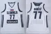 ナショナルチームスロベニアバスケットボール7ルーカドンシックジャージー77ユーロリーグヨーロッパカレッジオールステッチスポーツファンのために通気性